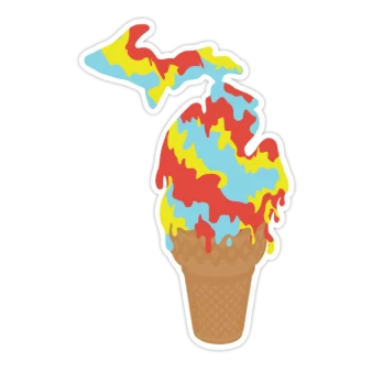 Superman Michigan Ice Cream Sticker